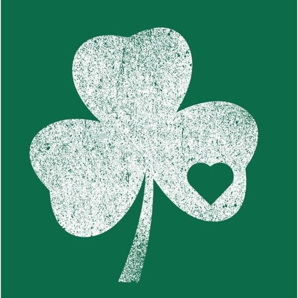 NWT Mens Green Shamrock Heart Short Sleeve Tee - Picture 2 of 3